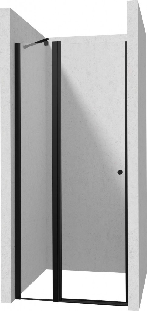 Levně DEANTE Kerria Plus nero sprchové dveře bez stěnového profilu, 90 cm výklopné KTSUN41P