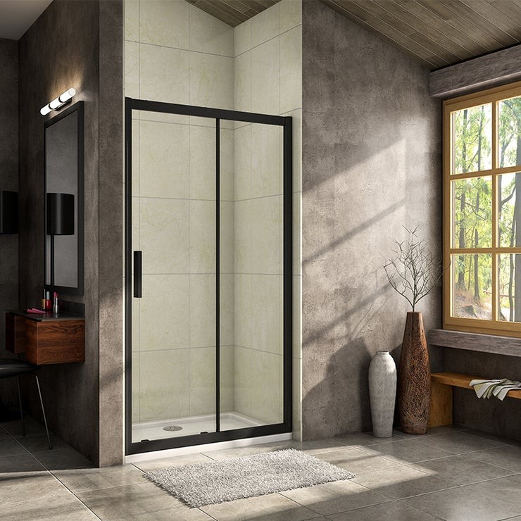 H K Luxusní posuvné sprchové dveře ALTO BLACK 136- 140x195cm L/P se Soft close zavíráním SE-ALTOBLACK140SET