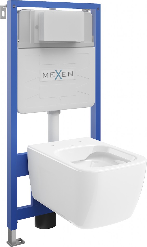 MEXEN/S WC předstěnová instalační sada Fenix Slim s mísou WC Margo,  bílá 6103342XX00