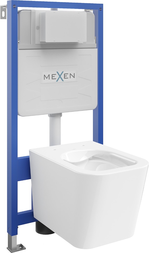 MEXEN/S WC předstěnová instalační sada Fenix Slim s mísou WC Teo,  bílá 6103385XX00