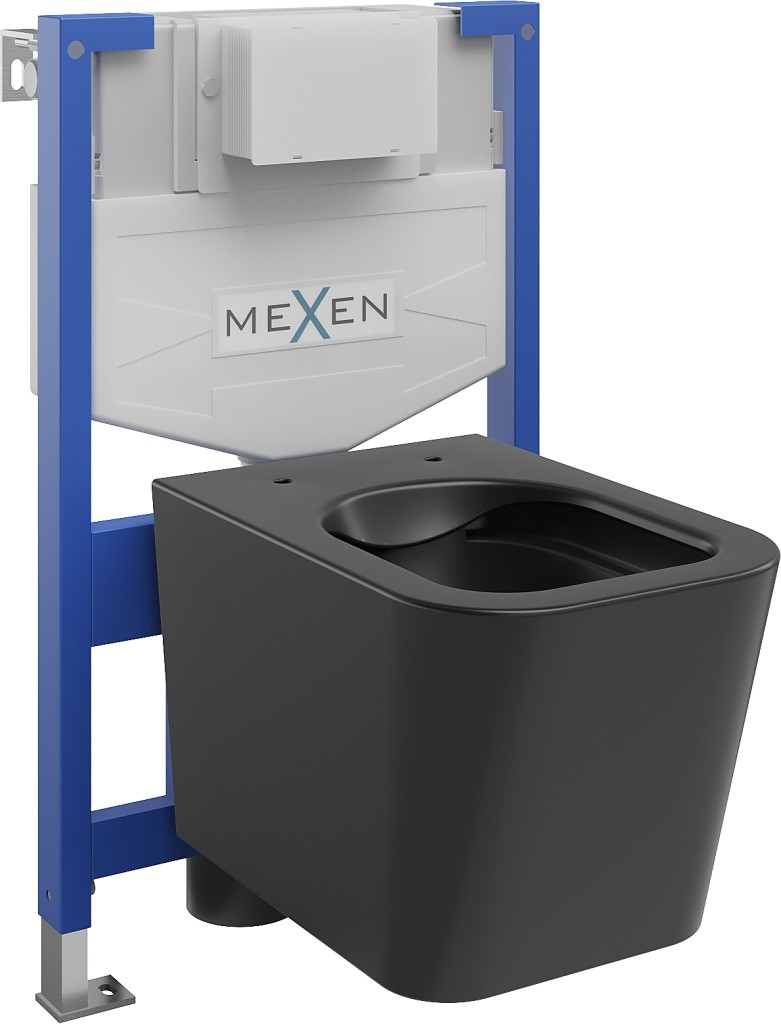 MEXEN/S WC předstěnová instalační sada Felix XS-F s mísou WC Teo,  černá mat 6803385XX85