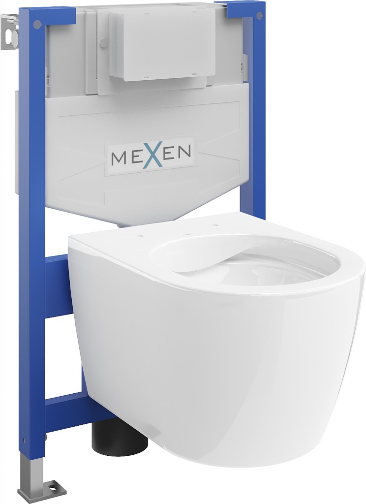 MEXEN/S WC předstěnová instalační sada Fenix XS-F s mísou WC Carmen,  bílá 6803388XX00