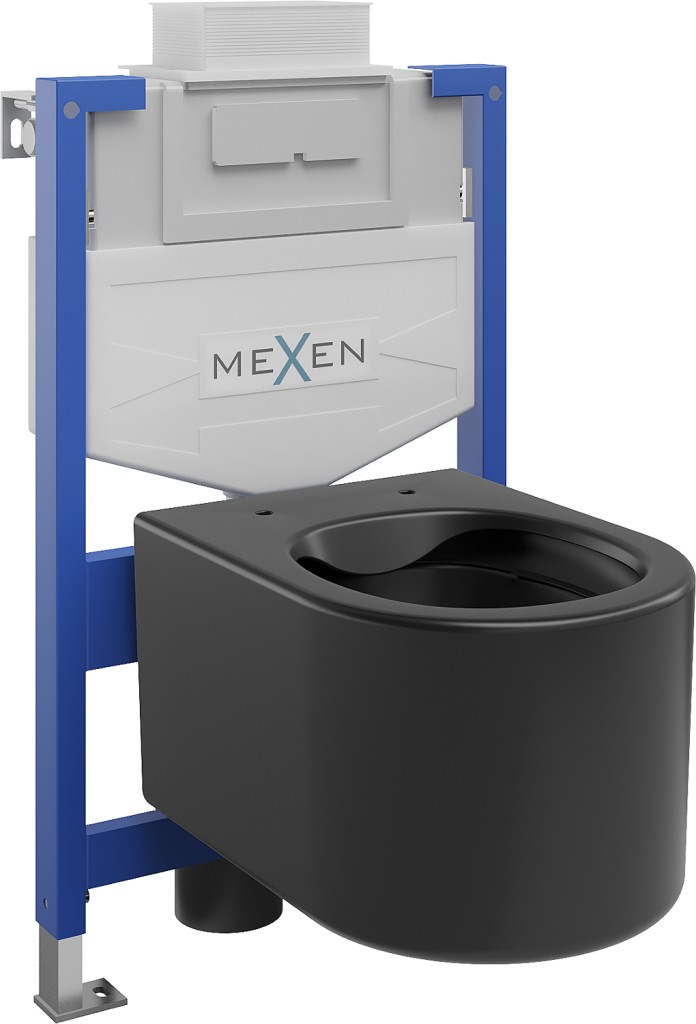 MEXEN/S WC předstěnová instalační sada Fenix XS-U s mísou WC Sofia,  černá mat 6853354XX85