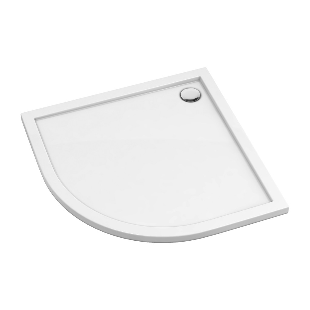 OMNIRES MERTON akrylátová sprchová vanička čtvrtkruh, 80 x 80 cm bílá lesk /BP/ MERTON80/OBP