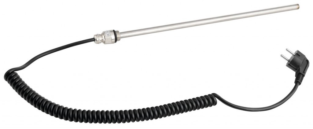 Levně AQUALINE Elektrická topná tyč bez termostatu, kroucený kabel/černá, 600 W LT90600B