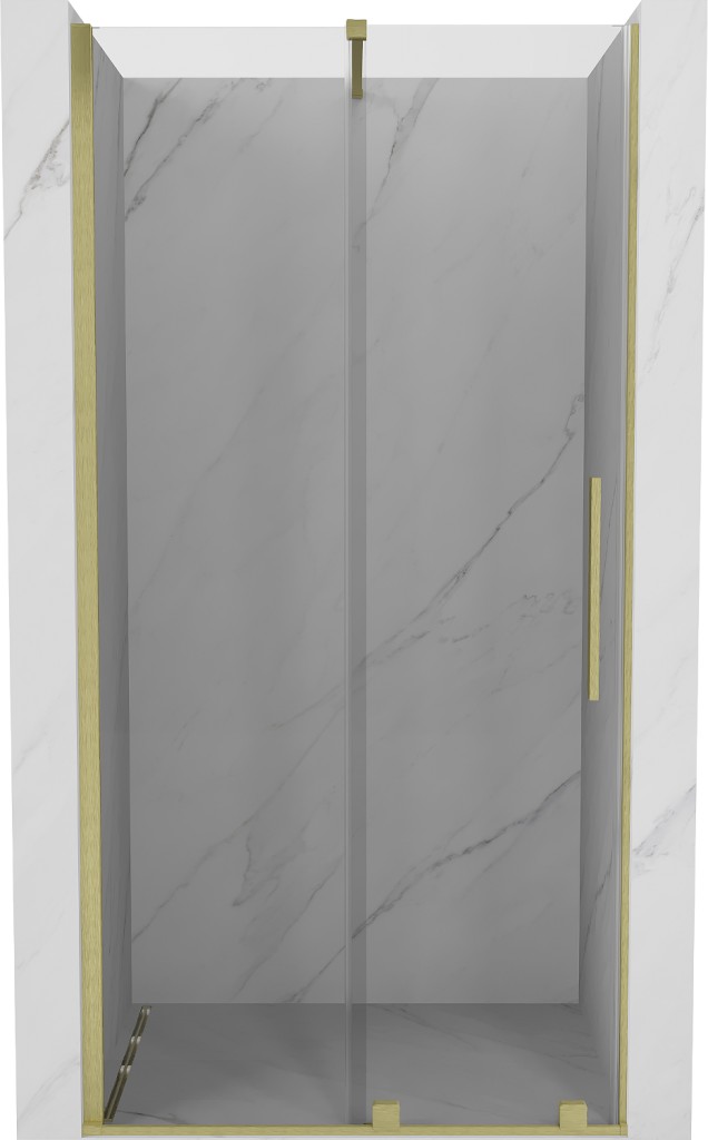 MEXEN/S Velar posuvné sprchové dveře 110, transparent, zlatá kartáčovaná 871-110-000-01-55