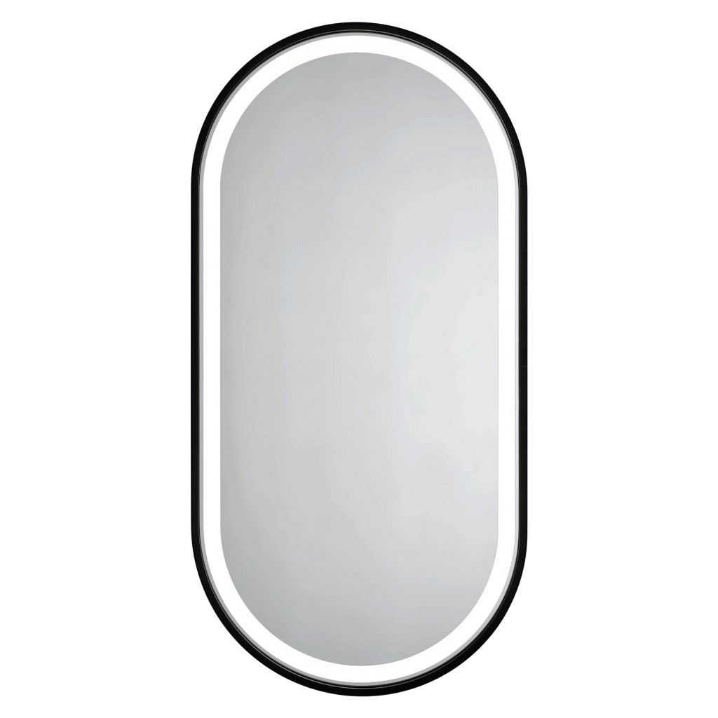 HOPA Zrcadlo s LED osvětlením ERFURT BLACK Rozměr A 50 cm, Rozměr C 100 cm OLNZERF5010B