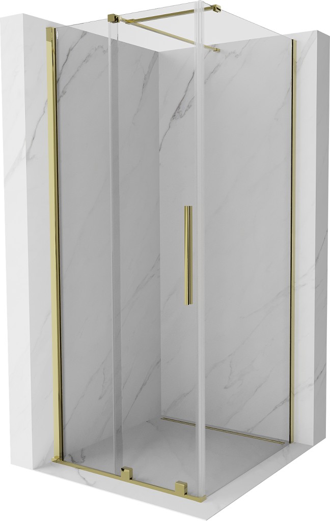 MEXEN/S Velar sprchový kout 110 x 110, transparent, zlatá 871-110-110-01-50