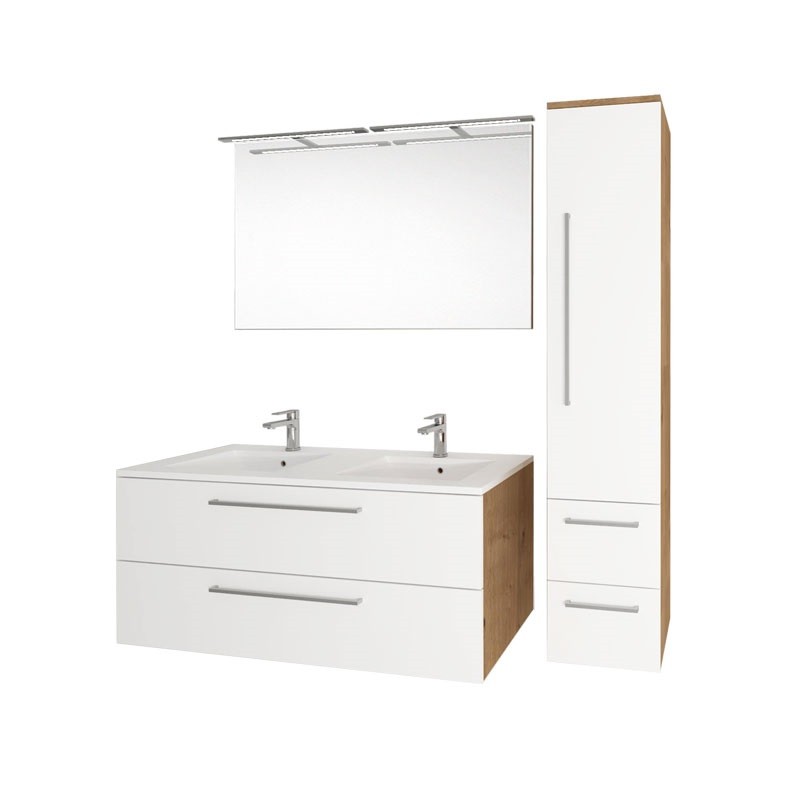 MEREO - Bino, koupelnová skříňka vysoká 163 cm, pravá, bílá (CN668)