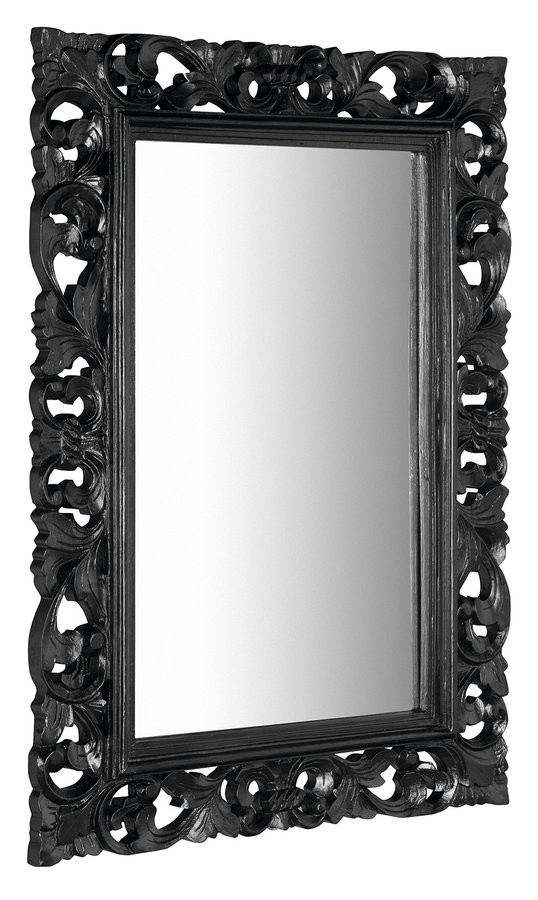 SAPHO SCULE zrcadlo ve vyřezávaném rámu 70x100cm, černá IN167