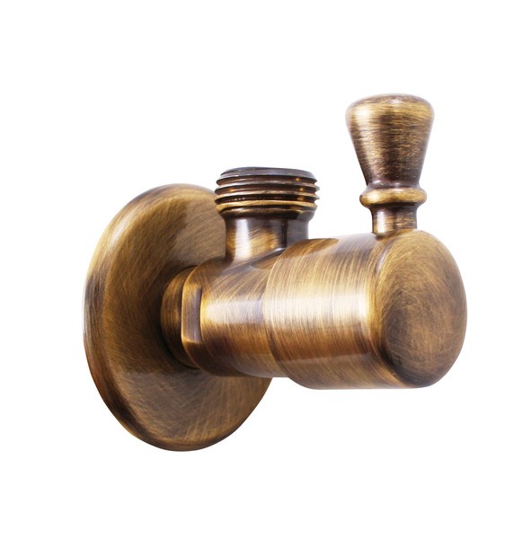 SLEZAK-RAV Rohový ventil s keramickým vrškem stará mosaz, Barva: stará mosaz, Rozměr: 1/2\'\'x1/2\'\' RV0112SM