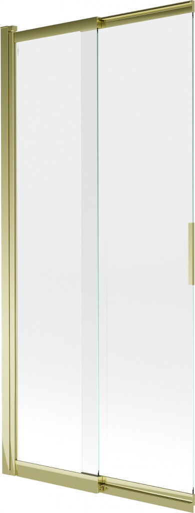MEXEN Fox 2-křídlá posuvná vanová zástěna 85 x 150 cm, transparent, zlatá 891-085-002-50-00