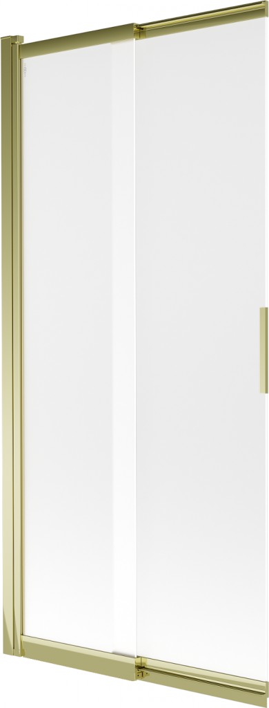 Levně MEXEN Fox 2-křídlá posuvná vanová zástěna 85 x 150 cm, dekor, zlatá 891-085-002-50-30