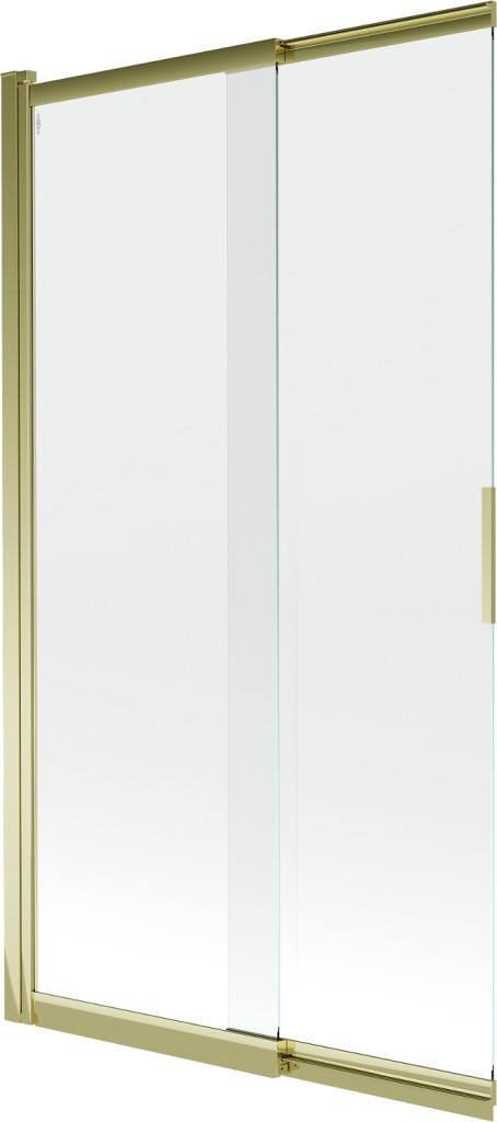 MEXEN Fox 2-křídlá posuvná vanová zástěna 100 x 150 cm, transparent, zlatá 891-100-002-50-00