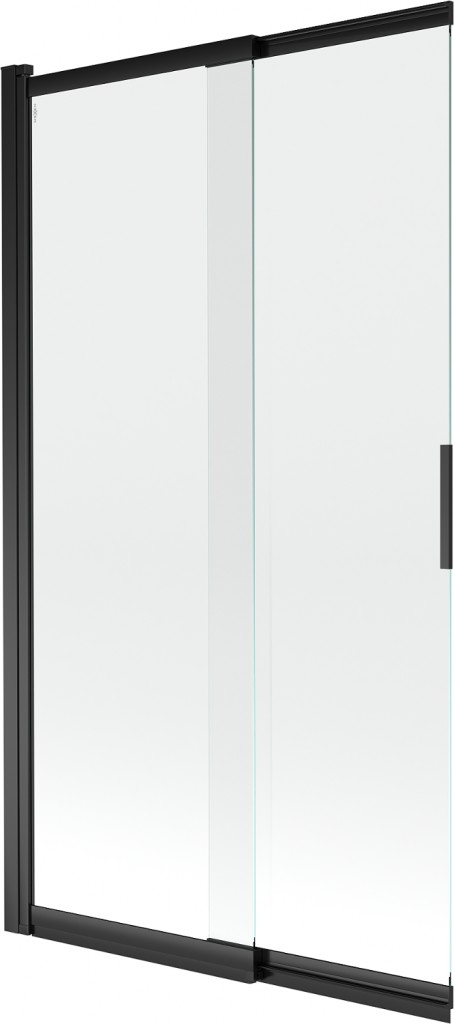 MEXEN Fox 2-křídlá posuvná vanová zástěna 100 x 150 cm, transparent, černá 891-100-002-70-00