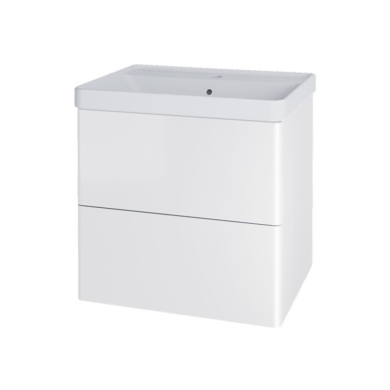MEREO Siena, koupelnová skříňka s keramickým umyvadlem 61 cm, bílá lesk CN410