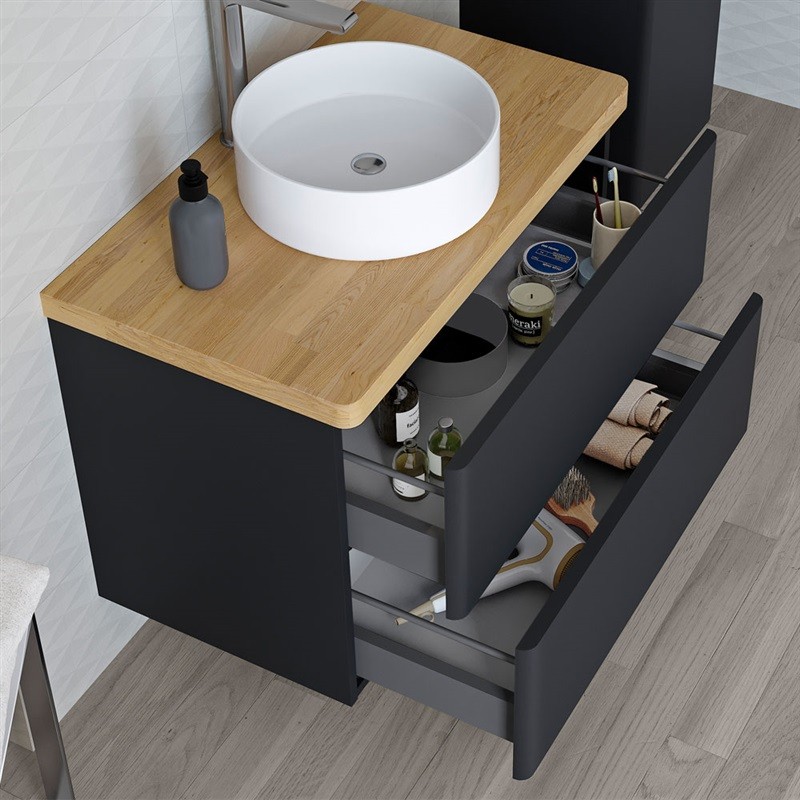 MEREO - Siena, koupelnová deska na skříňku, dub masiv, 81 cm (CN481D)
