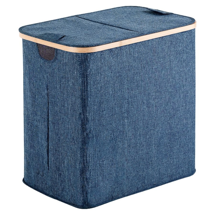 Levně Gedy YOSHI koš na prádlo 53x51x34cm, bambus, modrá 133805