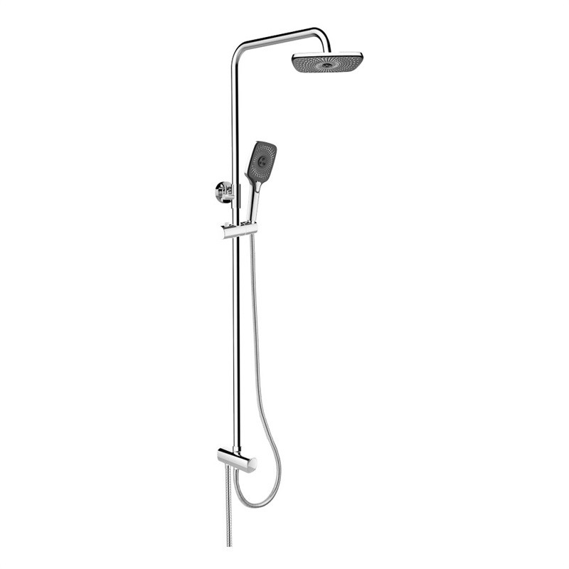 Levně MEREO Sprchový set s tyčí, hadicí, ruční a talíř. hranatou sprchou, černá CB95001SB2