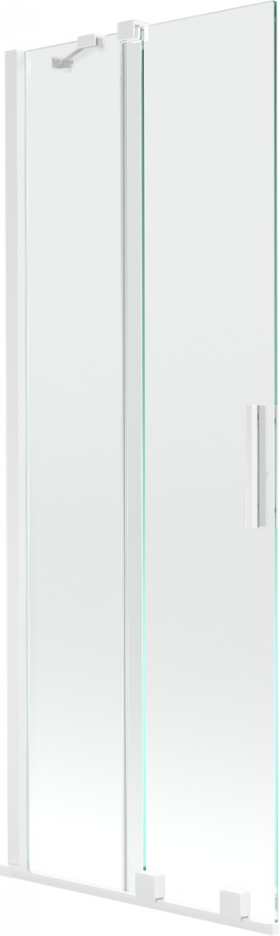 MEXEN/S Velar Dvoukřídlá posuvná vanová zástěna 70 x 150 cm, transparent, bílá 896-070-000-01-20