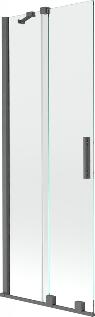 MEXEN/S Velar Dvoukřídlá posuvná vanová zástěna 70 x 150 cm, transparent, šedá kartáčovaná 896-070-000-01-66