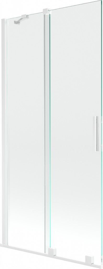 MEXEN/S Velar Dvoukřídlá posuvná vanová zástěna 90 x 150 cm, transparent, bílá 896-090-000-01-20