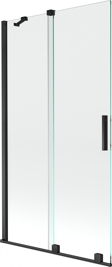 MEXEN/S Velar Dvoukřídlá posuvná vanová zástěna 100 x 150 cm, transparent, černá 896-100-000-01-70