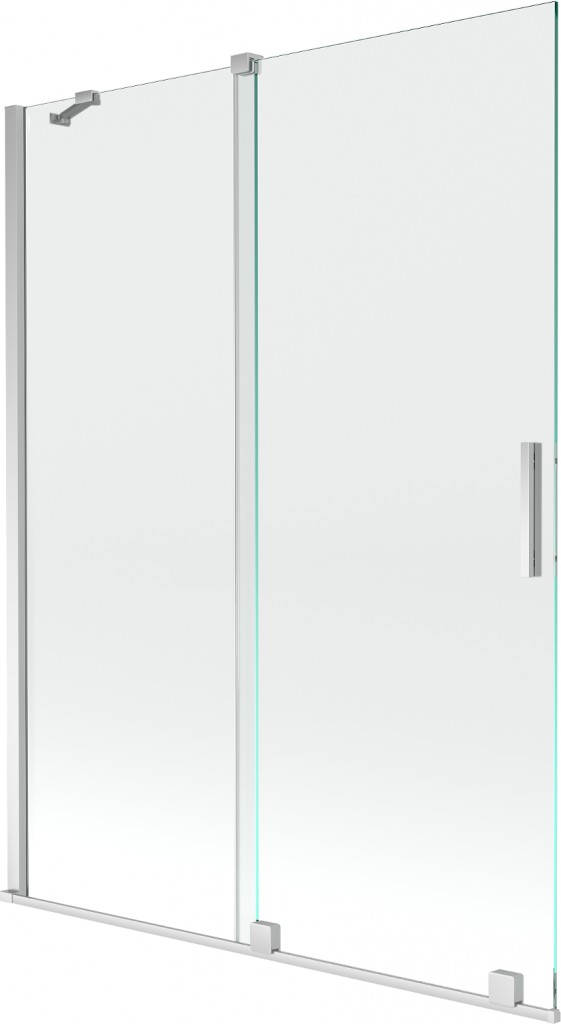 MEXEN/S Velar Dvoukřídlá posuvná vanová zástěna 130 x 150 cm, transparent, chrom 896-130-000-01-01