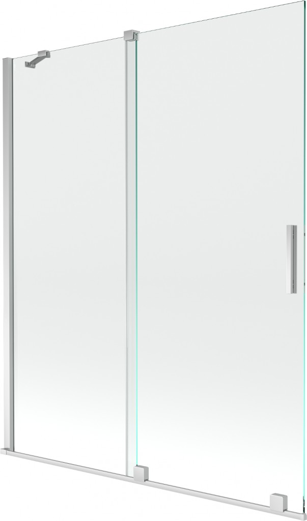 Levně MEXEN/S Velar Dvoukřídlá posuvná vanová zástěna 140 x 150 cm, transparent, chrom 896-140-000-01-01