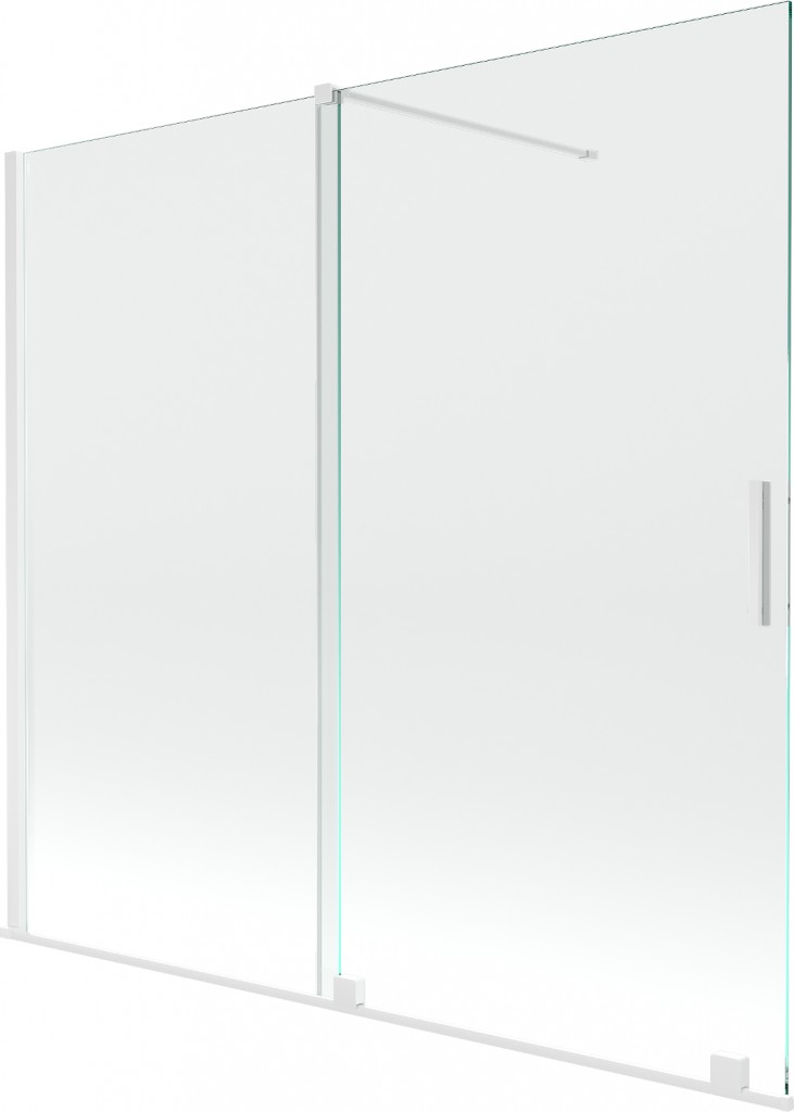 MEXEN/S Velar Dvoukřídlá posuvná vanová zástěna 170 x 150 cm, transparent, bílá 896-170-000-01-20
