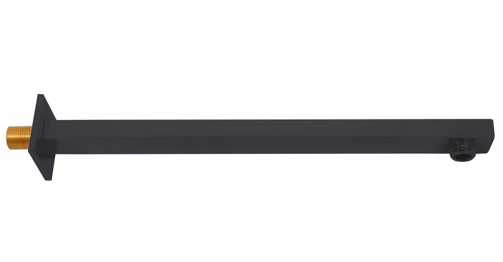 SLEZAK-RAV Držák boční pro hlavovou sprchu hranatý 35 cm černá matná, Barva: černá matná MD0450CMAT