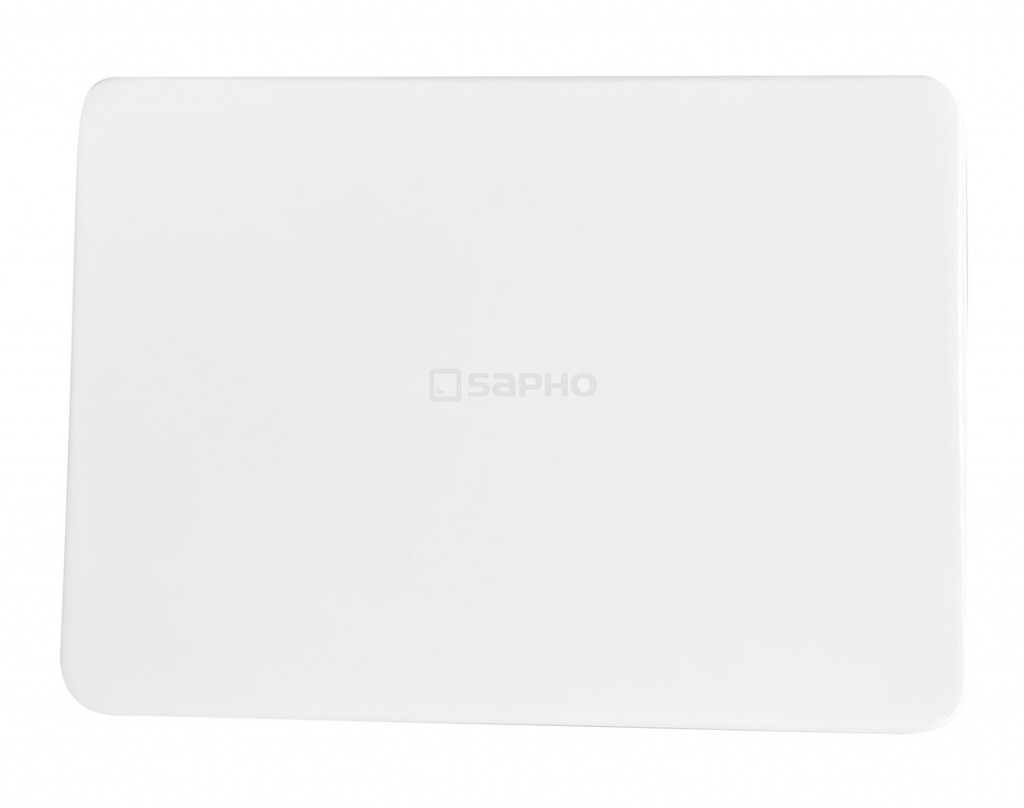 SAPHO Kryt odpadu 147x106, logo SAPHO, litý mramor, bílá ND-55030-2