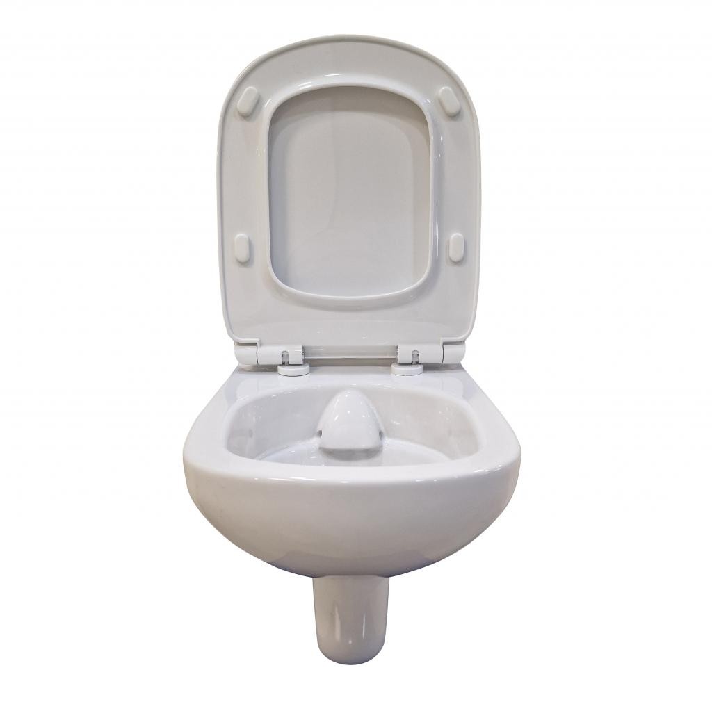 DEANTE Podomítkový rám, pro závěsné WC mísy bez tlačítka + WC bez oplachového kruhu Edge + SEDÁTKO (CST_WC01 X EG1)