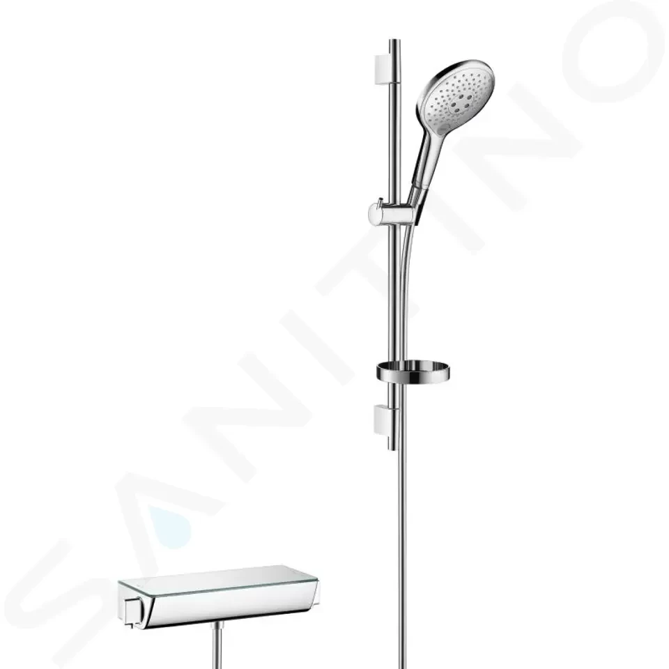 HANSGROHE Raindance Select S Sprchový set s termostatem, 150 mm, 3 proudy, bílá/chrom 27036400