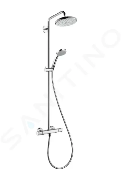 HANSGROHE Croma 220 Sprchový set Showerpipe s termostatem, 220 mm, 4 proudy, EcoSmart 9 l/min, chrom 27188000