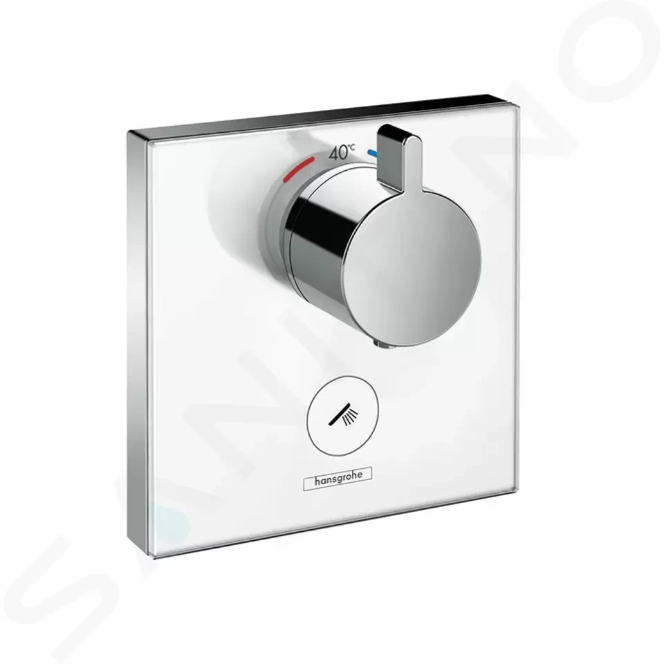 HANSGROHE Shower Select Glass Termostat pod omítku Highflow pro 1 spotřebič a 1 dodatečný výstup, bílá/chrom 15735400
