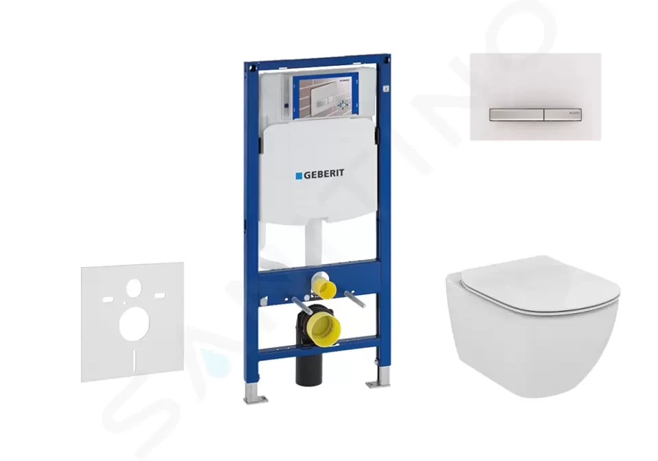 Levně GEBERIT Duofix Modul pro závěsné WC s tlačítkem Sigma50, alpská bílá + Ideal Standard Tesi WC a sedátko 111.300.00.5 NF8