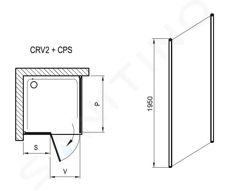 RAVAK - Chrome Pevná boční stěna CPS-100, 980-1000 mm, lesklý hliník/čiré sklo (9QVA0C00Z1)