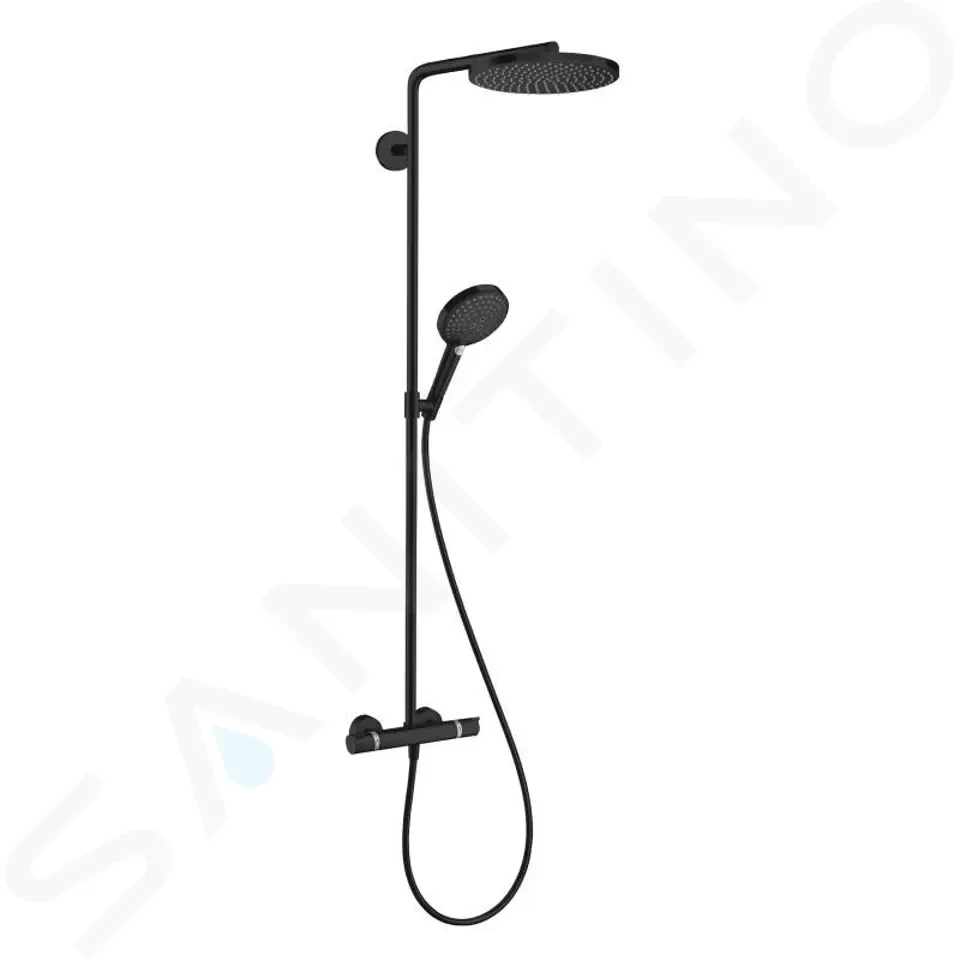 HANSGROHE Raindance Select S Sprchový set Showerpipe s termostatem, 3 proudy, matná černá 27633670