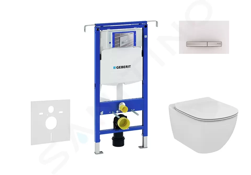 GEBERIT Duofix Modul pro závěsné WC s tlačítkem Sigma50, alpská bílá + Ideal Standard Tesi WC a sedátko, Aquablade, SoftClose 111.355.00.5 NU8