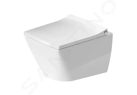 DURAVIT Viu Závěsné WC Compact, Rimless, DuraFix, s WonderGliss, alpská bílá 25730900001