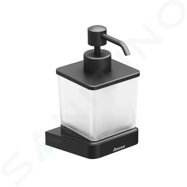 Levně RAVAK 10° Dávkovač na tekuté mýdlo s držákem, černá/sklo X07P559
