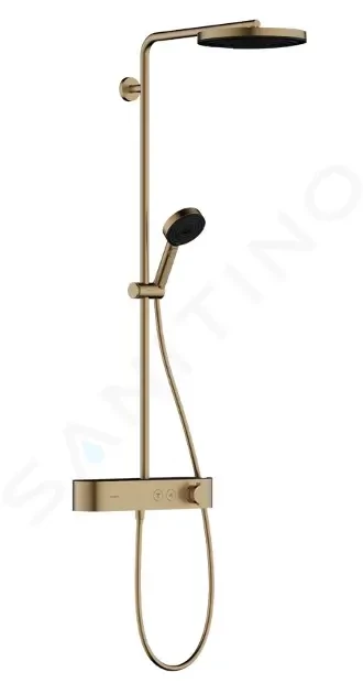 HANSGROHE Pulsify S Sprchový set s termostatem, průměr 26 cm, 3 proudy, kartáčovaný bronz 24220140