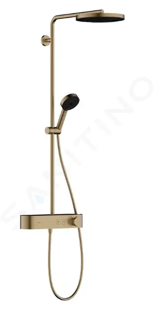 HANSGROHE Pulsify S Sprchový set s termostatem, průměr 26 cm, 3 proudy, EcoSmart, kartáčovaný bronz 24221140
