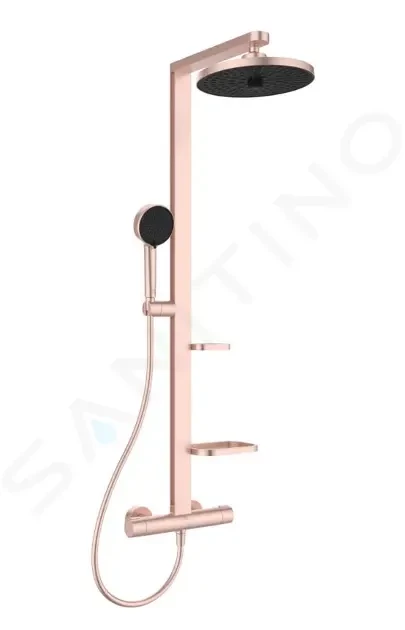 Levně IDEAL STANDARD ALU+ Sprchový set s termostatem, průměr 26 cm, 2 proudy, rosé BD583RO