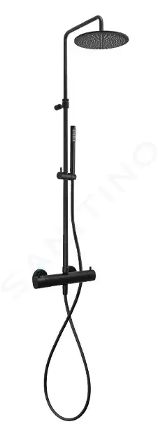 PAFFONI Sprchové sety Sprchový set Mini Birillo 225 s termostatem, černá mat ZCOL638LIQNO