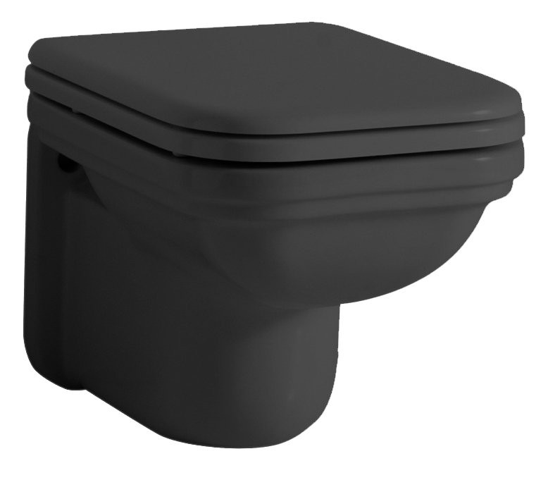 KERASAN WALDORF závěsná WC mísa, 37x55cm, černá mat 411531