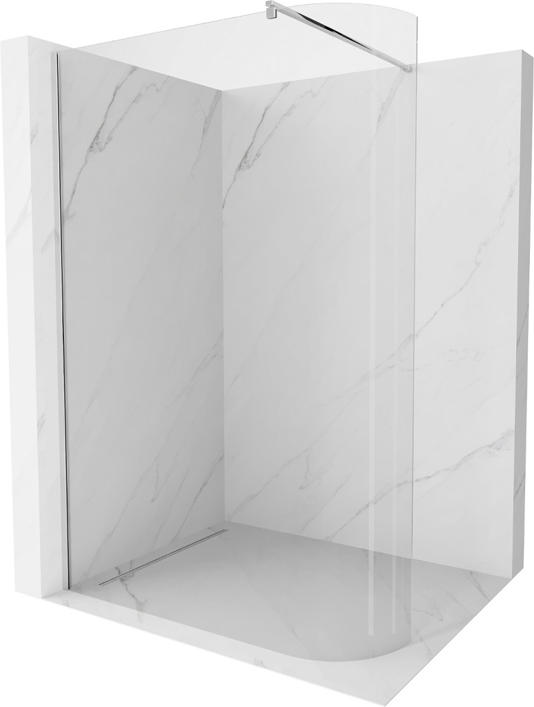 MEXEN/S Kioto Sprchová zástěna WALK-IN zaoblená 150 x 200, transparent 8 mm, chrom 800-150-101-01-06