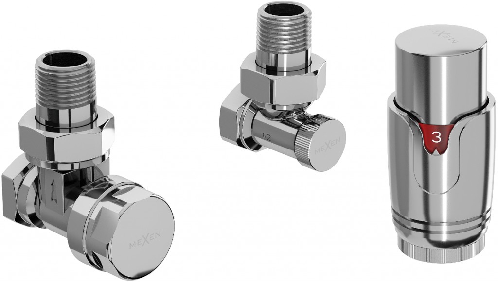 MEXEN/S G00 úhlová termostatická souprava pro radiátor, chrom W901-900-01