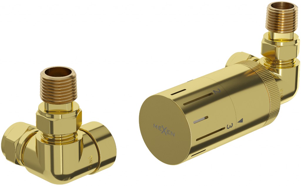 MEXEN/S G05 termostatická souprava pro radiátor, zlatá W903-958-50